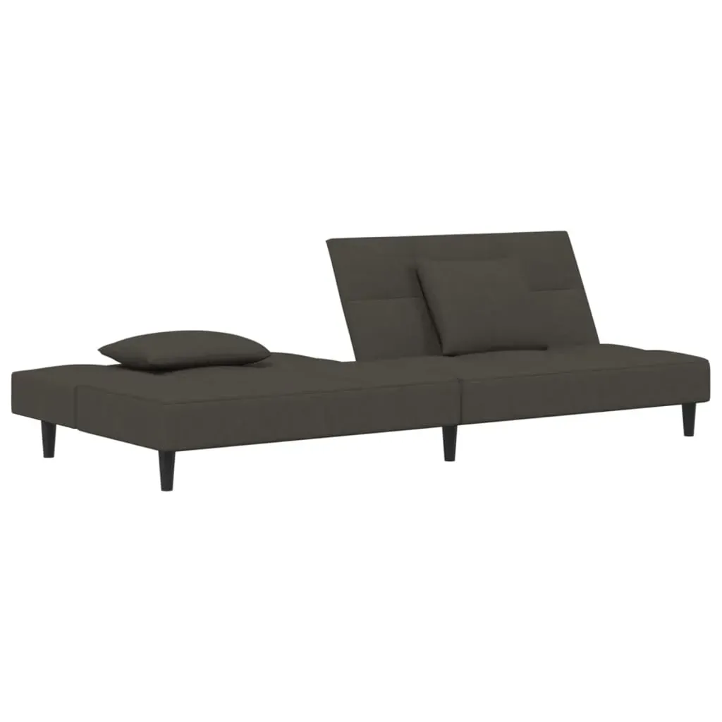 2-Seater Sofa Bed with Two Pillows Dark Grey Velvet Price