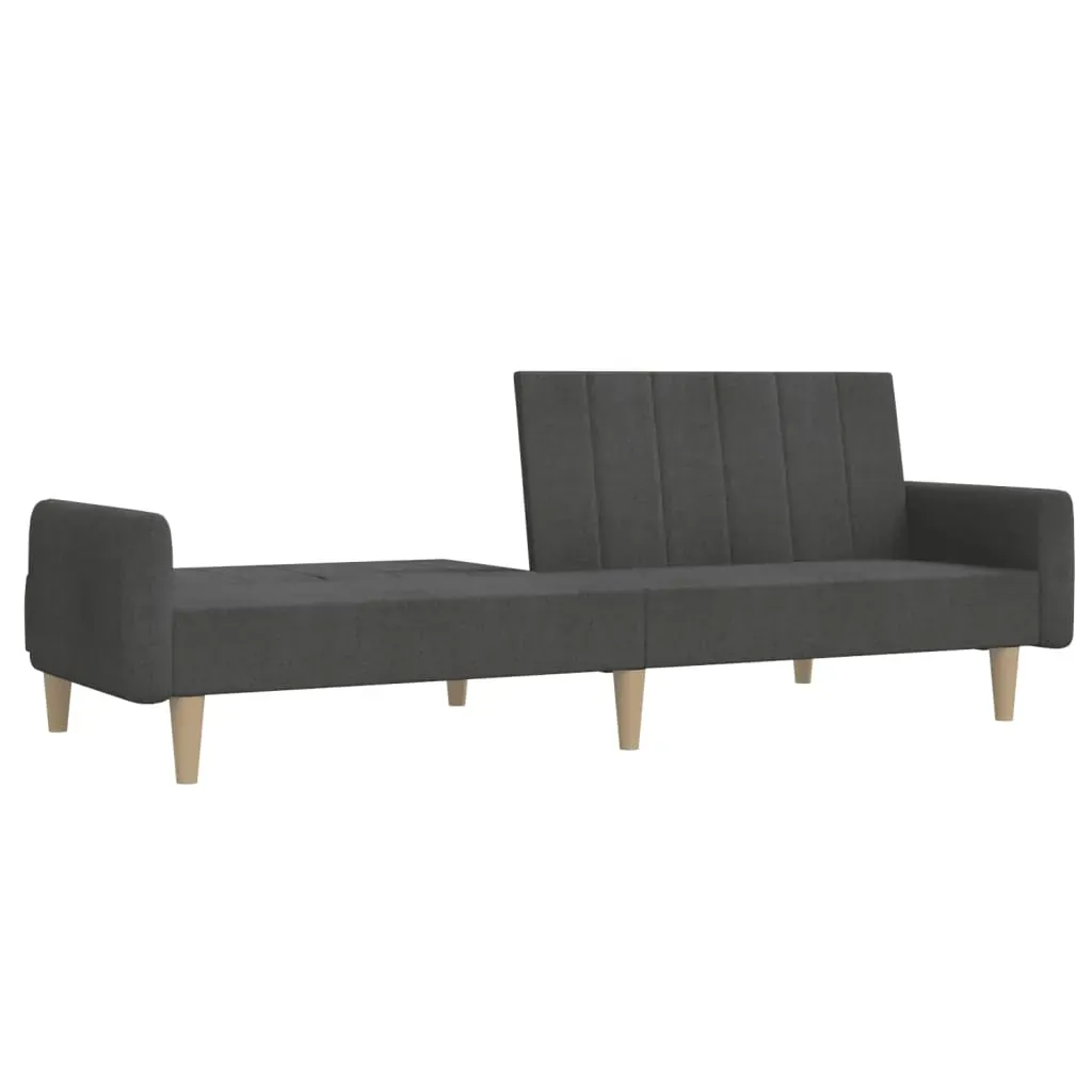 2-Seater Sofa Bed Dark Grey Fabric Price