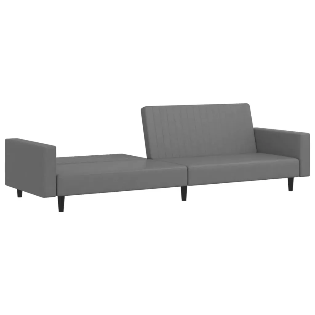 2-Seater Sofa Bed Grey Faux Leather Price