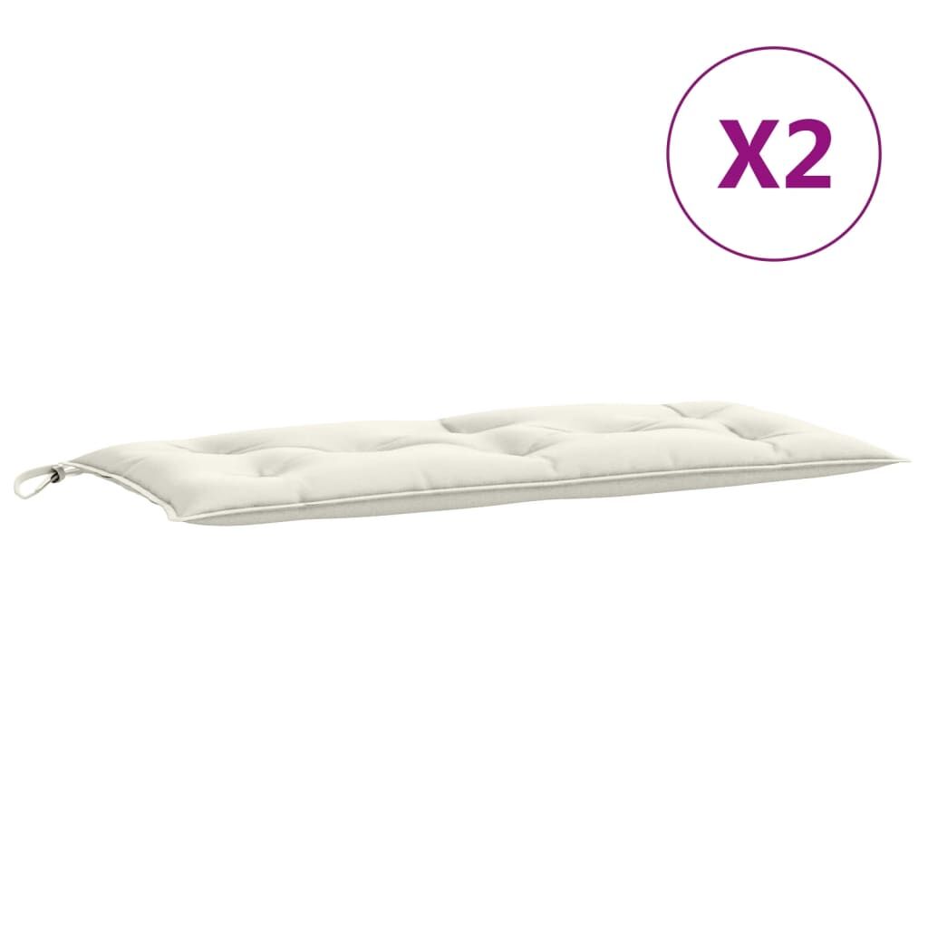 Garden Bench Cushions 2 pcs Melange Cream 100x50x7 cm Fabric Price