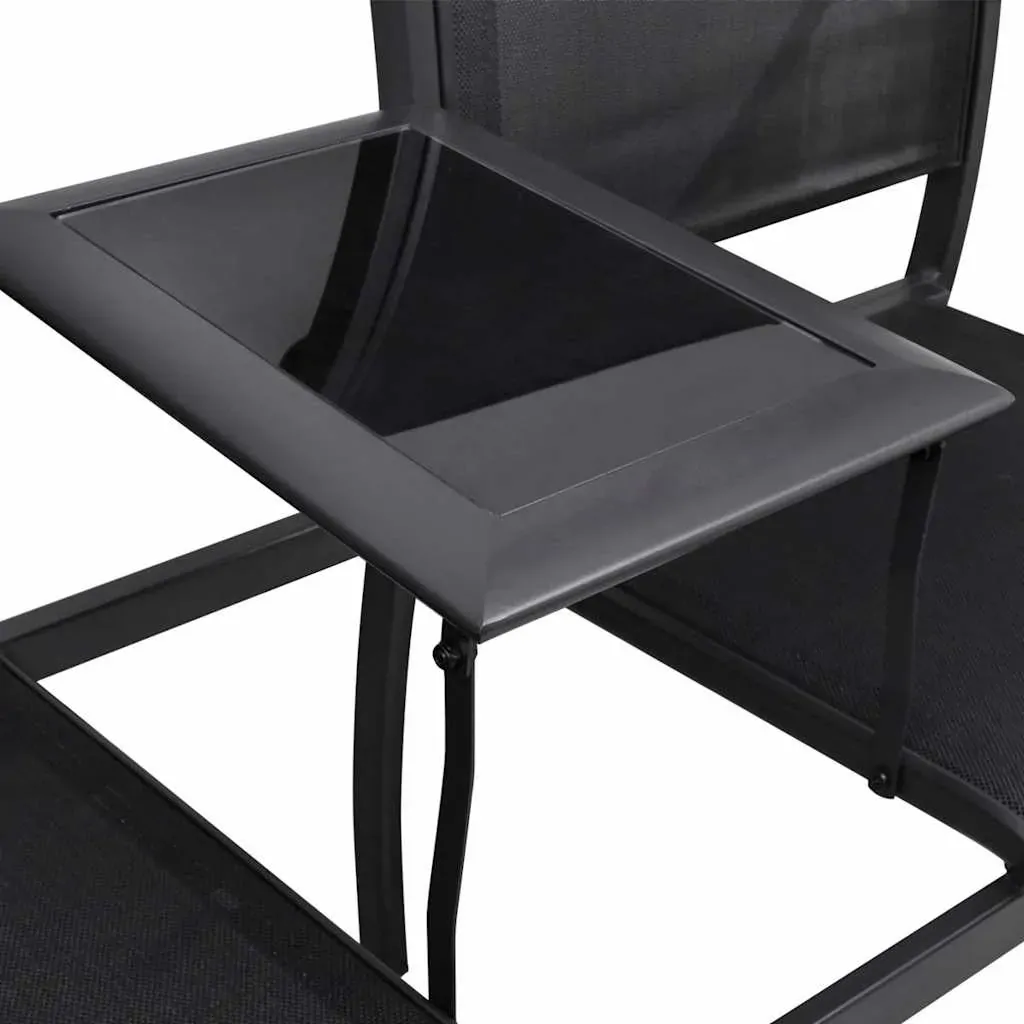 2 Seater Garden Bench 131 cm Steel and Textilene Black Price
