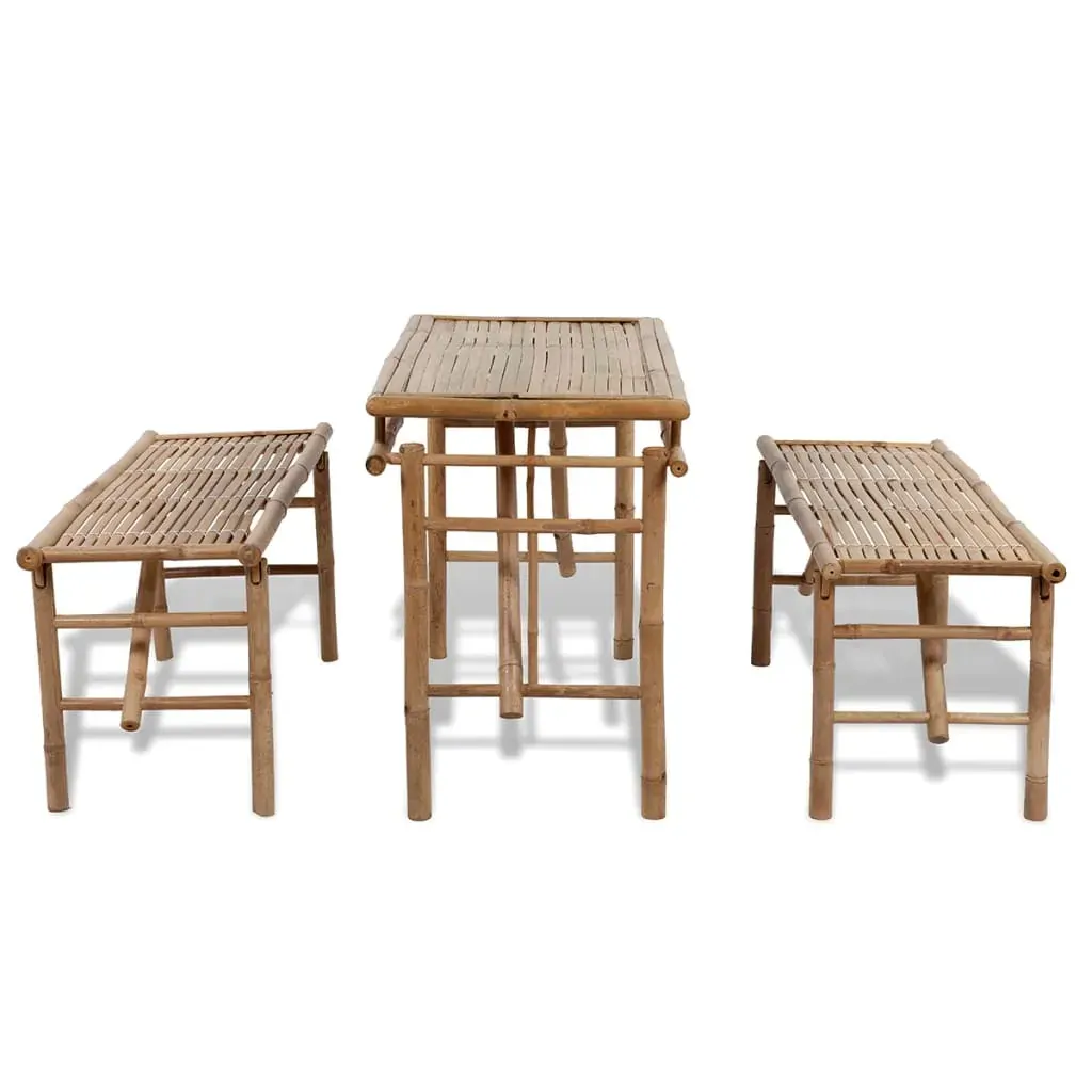 Beer Table with 2 Benches 100 cm Bamboo Price