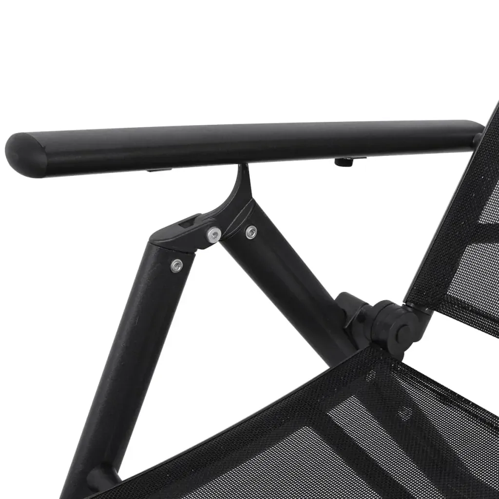 Folding Sun Lounger Aluminium Black Price
