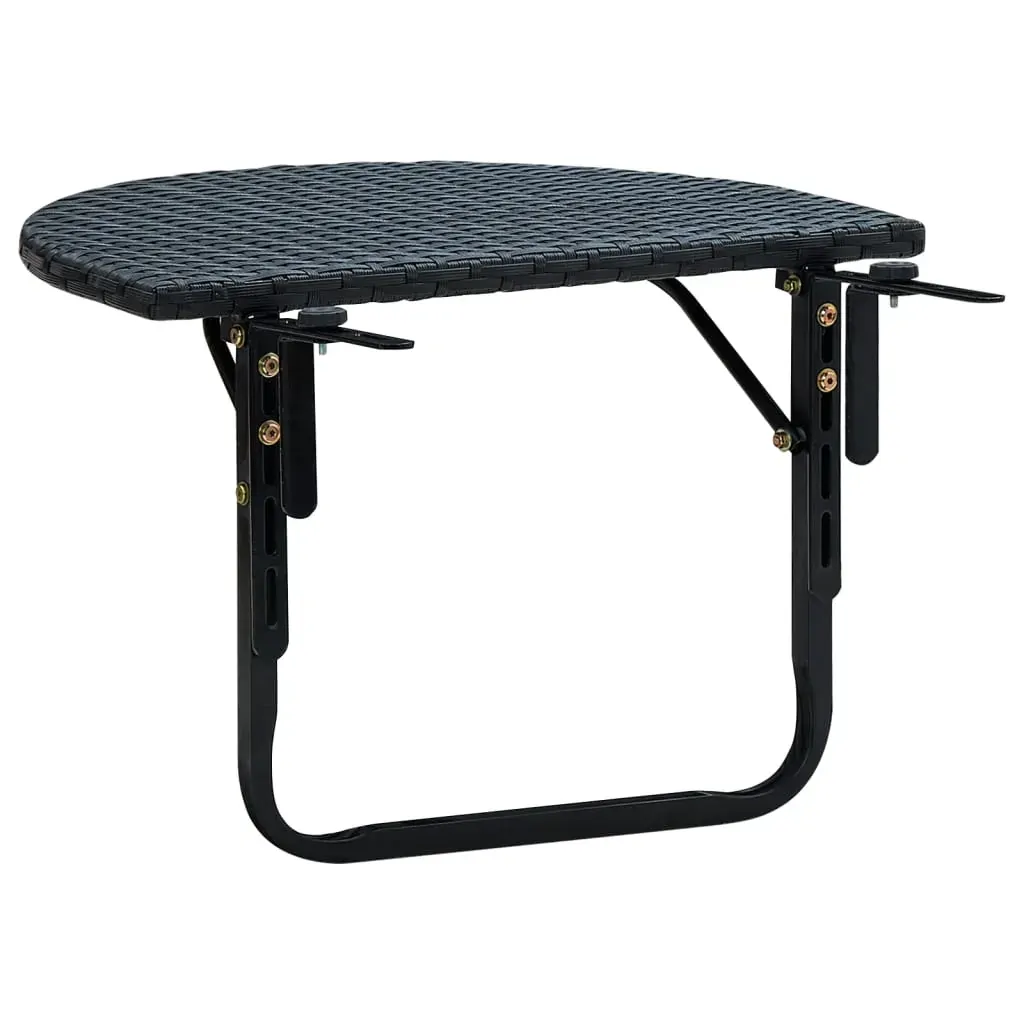 Balcony Table 60x60x32 cm Black Poly Rattan Price