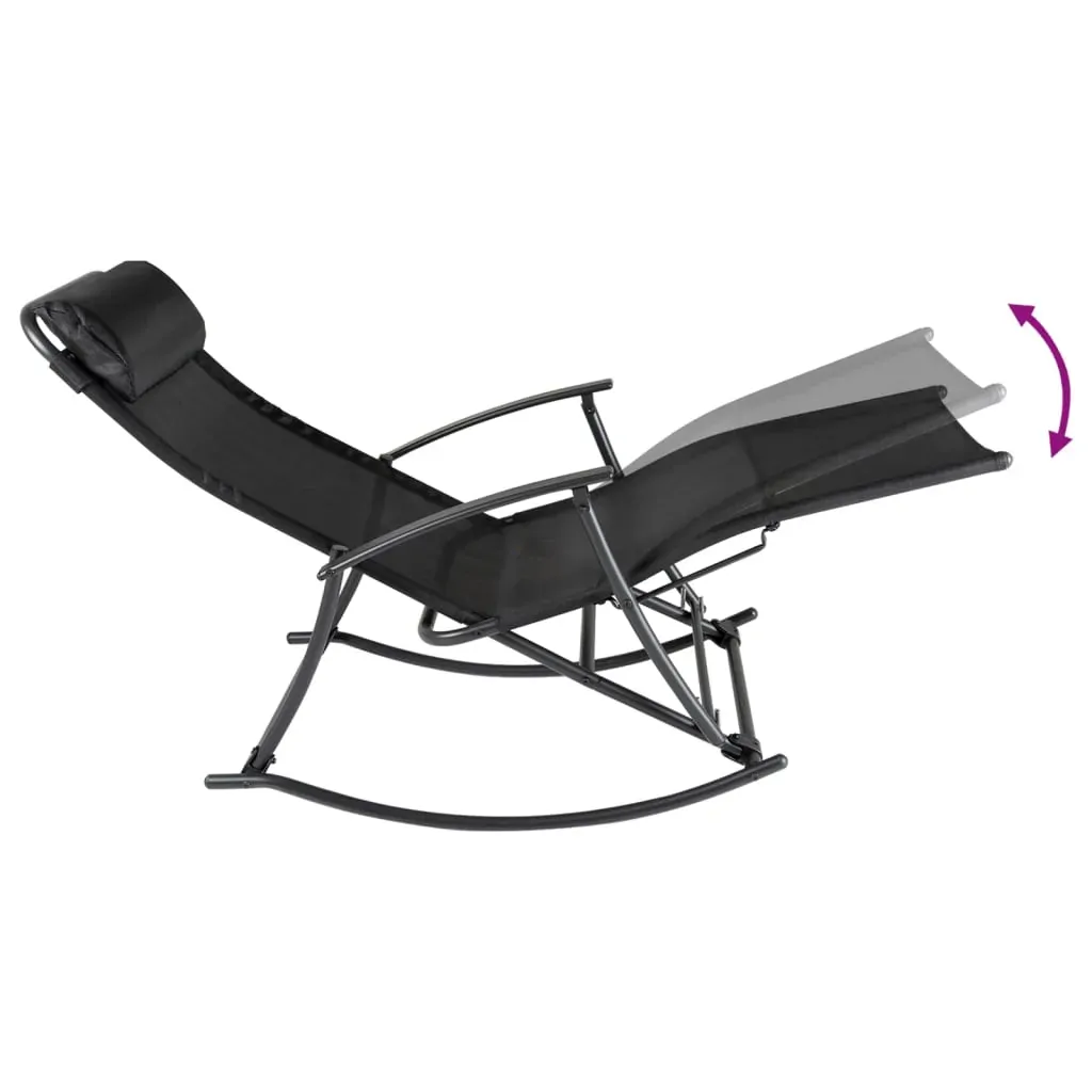 Garden Rocking Chair Steel and Textilene Black Price