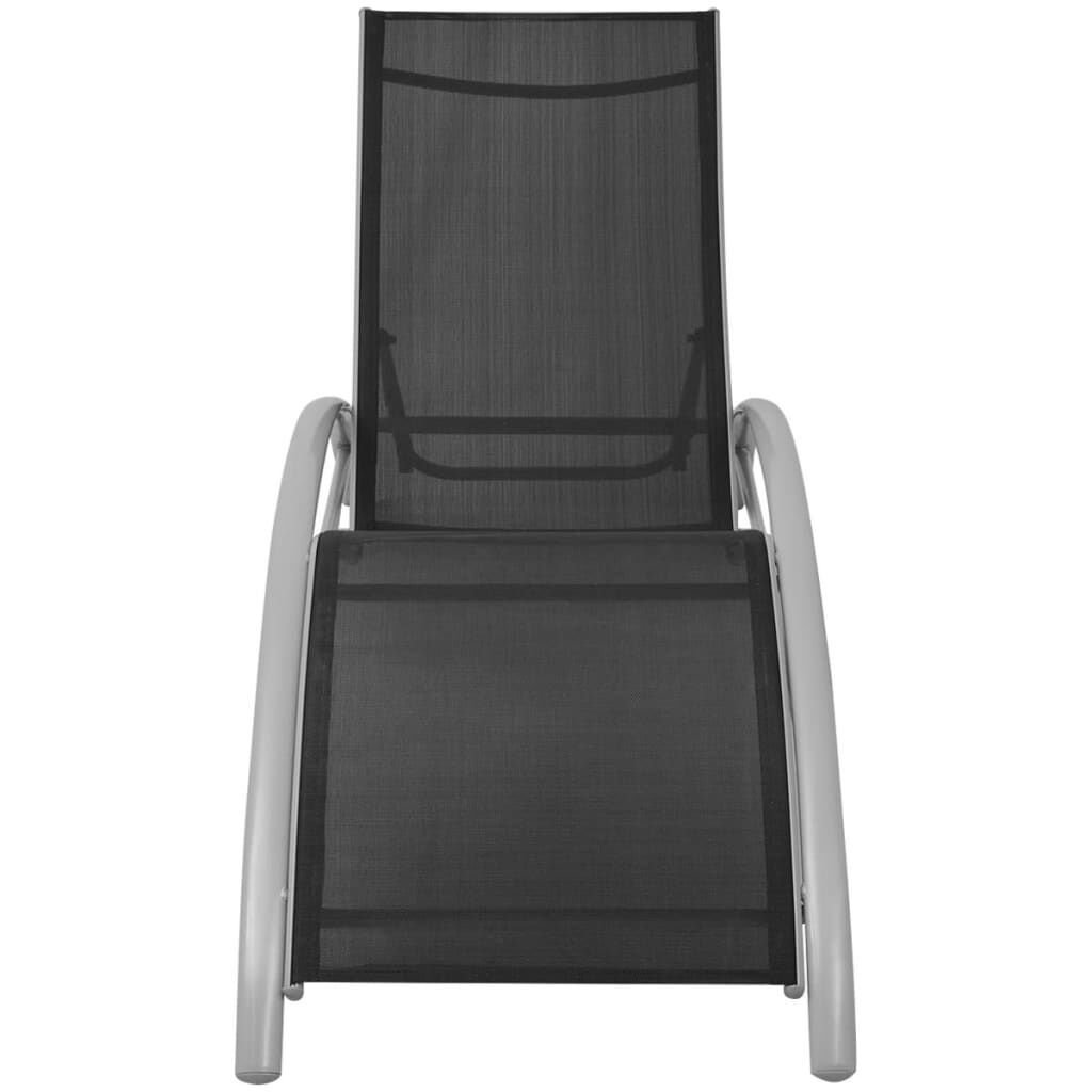 Sun Loungers with Umbrella Aluminium Black Price