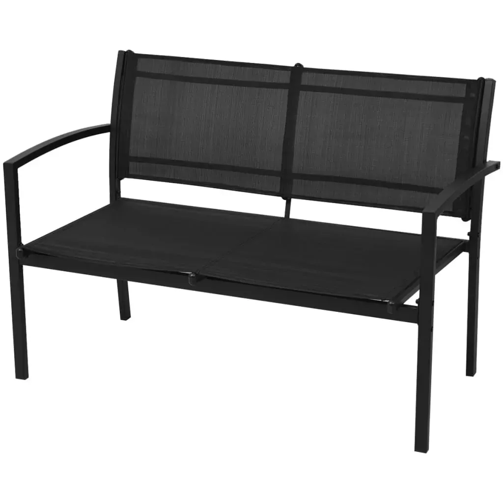 4 Piece Garden Lounge Set Textilene Black Price