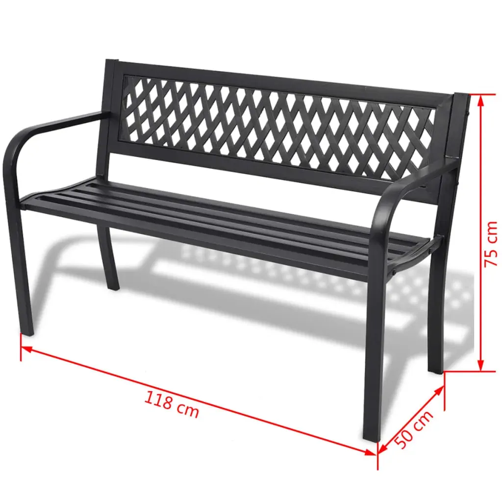 Garden Bench 118 cm Steel Black Price