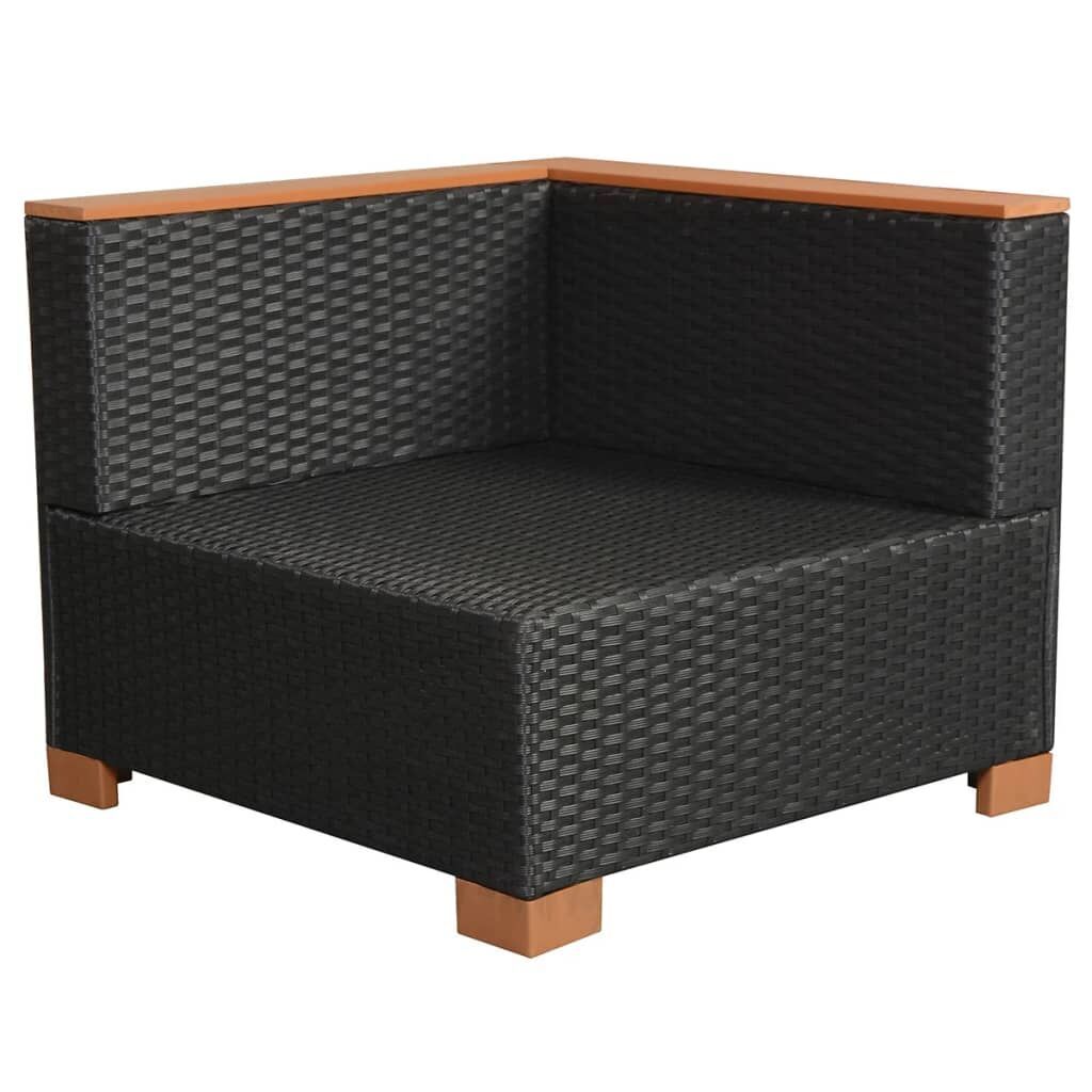 10 Piece Garden Lounge Set with Cushions Poly Rattan Black Price