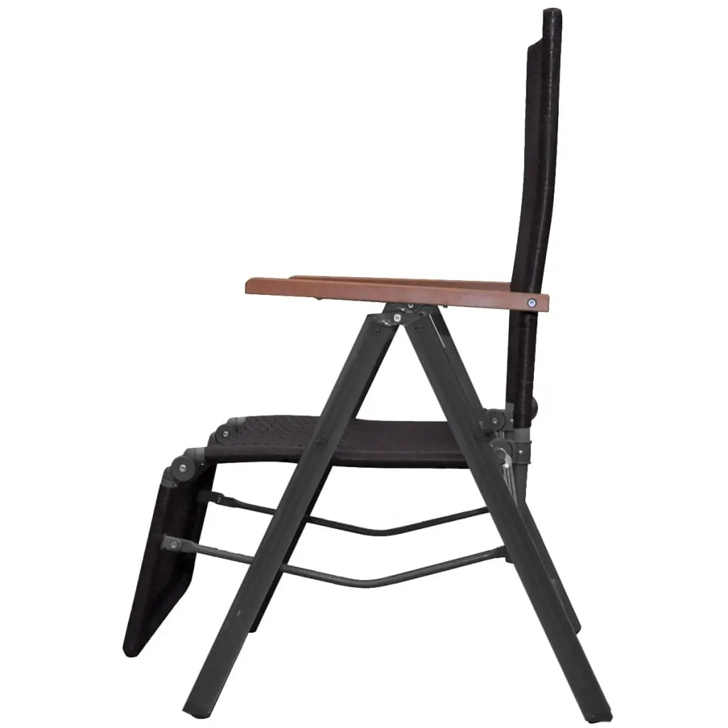 Reclining Deck Chair Poly Rattan Brown Price