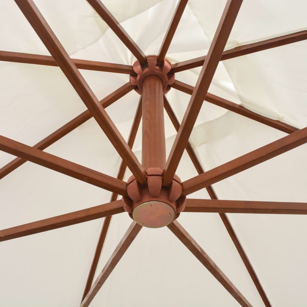 Hanging Garden Parasol 300x300 cm Wooden Pole White Price