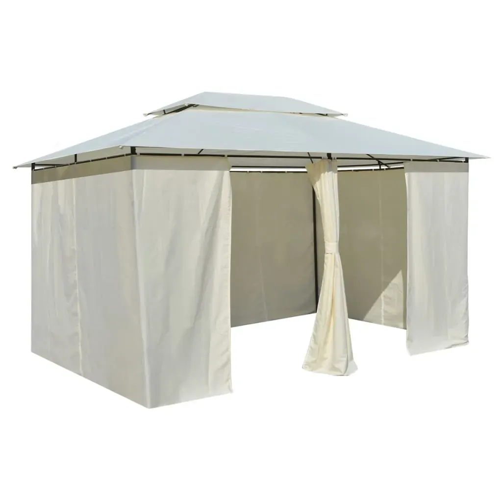 Garden Marquee with Curtains 4x3 m White Price