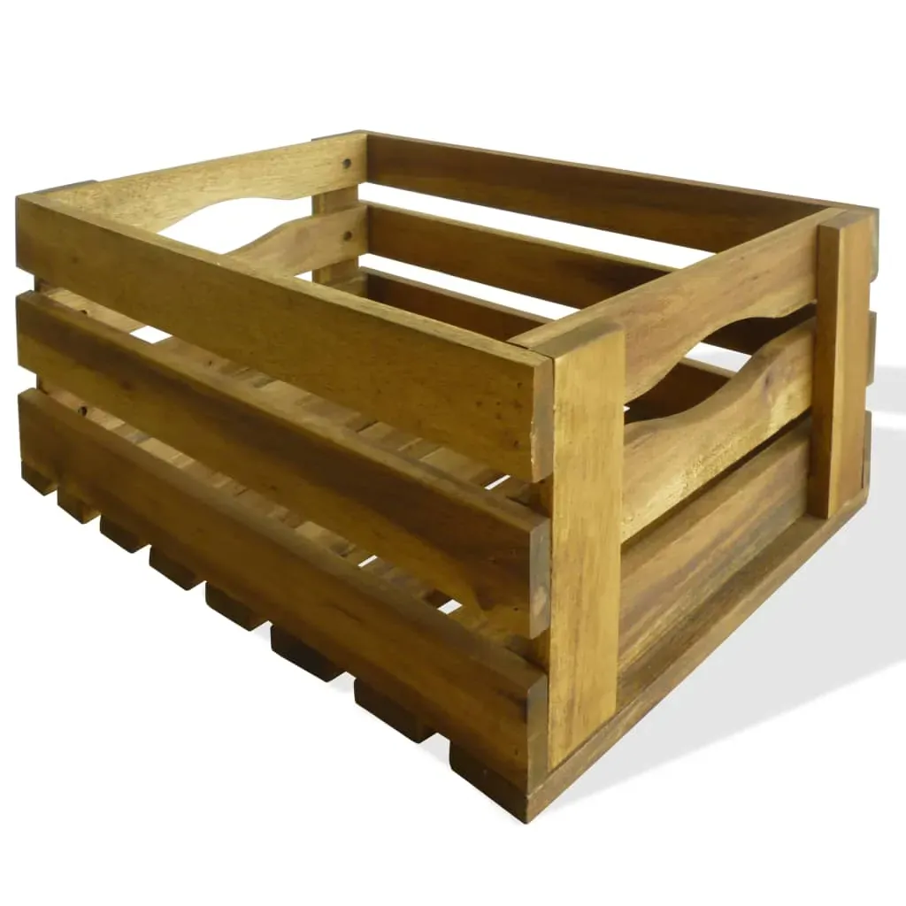 Apple Crate Set 2 Pieces Solid Acacia Wood Price