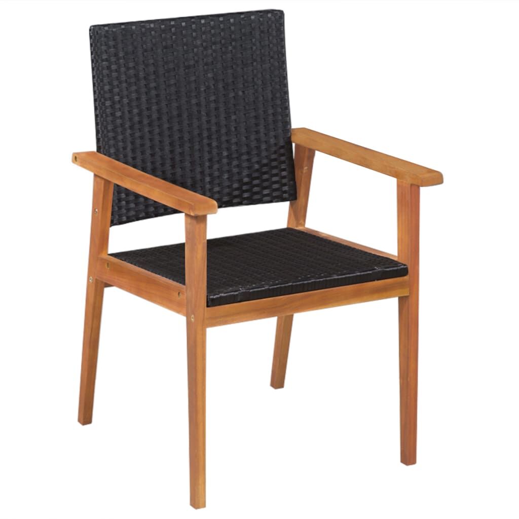 5 Piece Outdoor Dining Set Poly Rattan Black and Brown Price