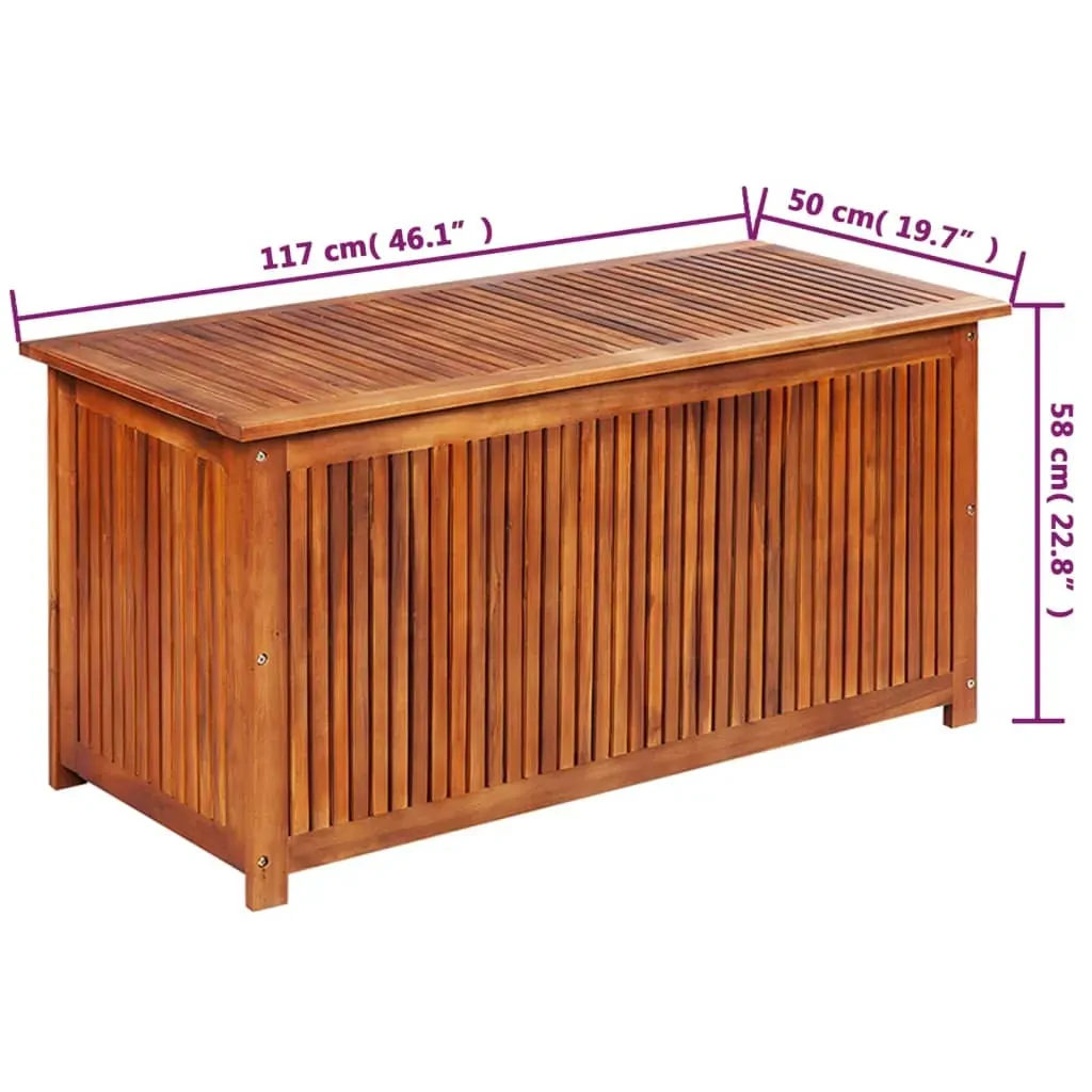 Garden Storage Box 117x50x58 cm Solid Acacia Wood Price