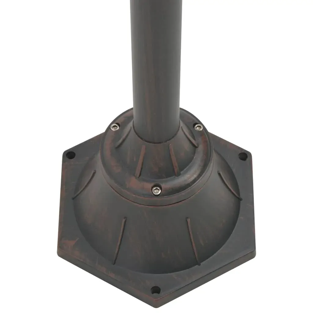 Garden Post Light E27 220 cm Aluminium 2-Lantern Bronze Price