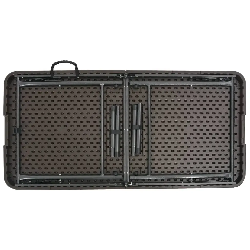 Folding Garden Table Brown 120x60x74 cm HDPE Rattan Look Price