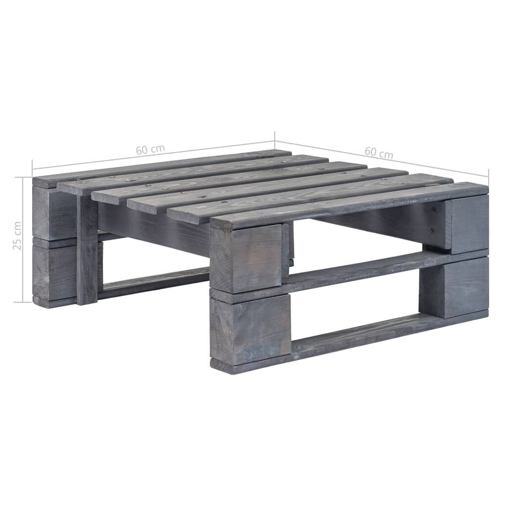 Garden Pallet Ottoman Wood Grey Price