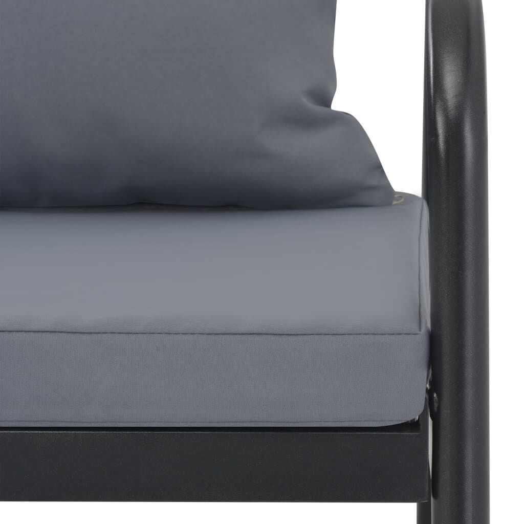 2 Seater Garden Bench with Cushions Grey Aluminium Price