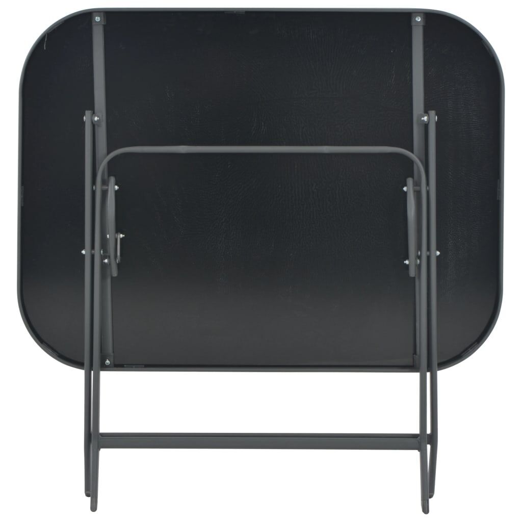 Folding Garden Table Grey 100x75x72 cm Glass and Steel Price