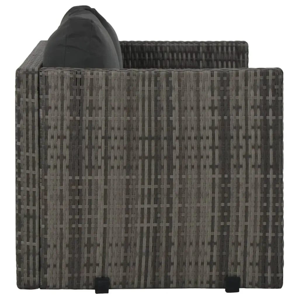 3 Piece Outdoor Dining Set with Cushions Poly Rattan Grey Price