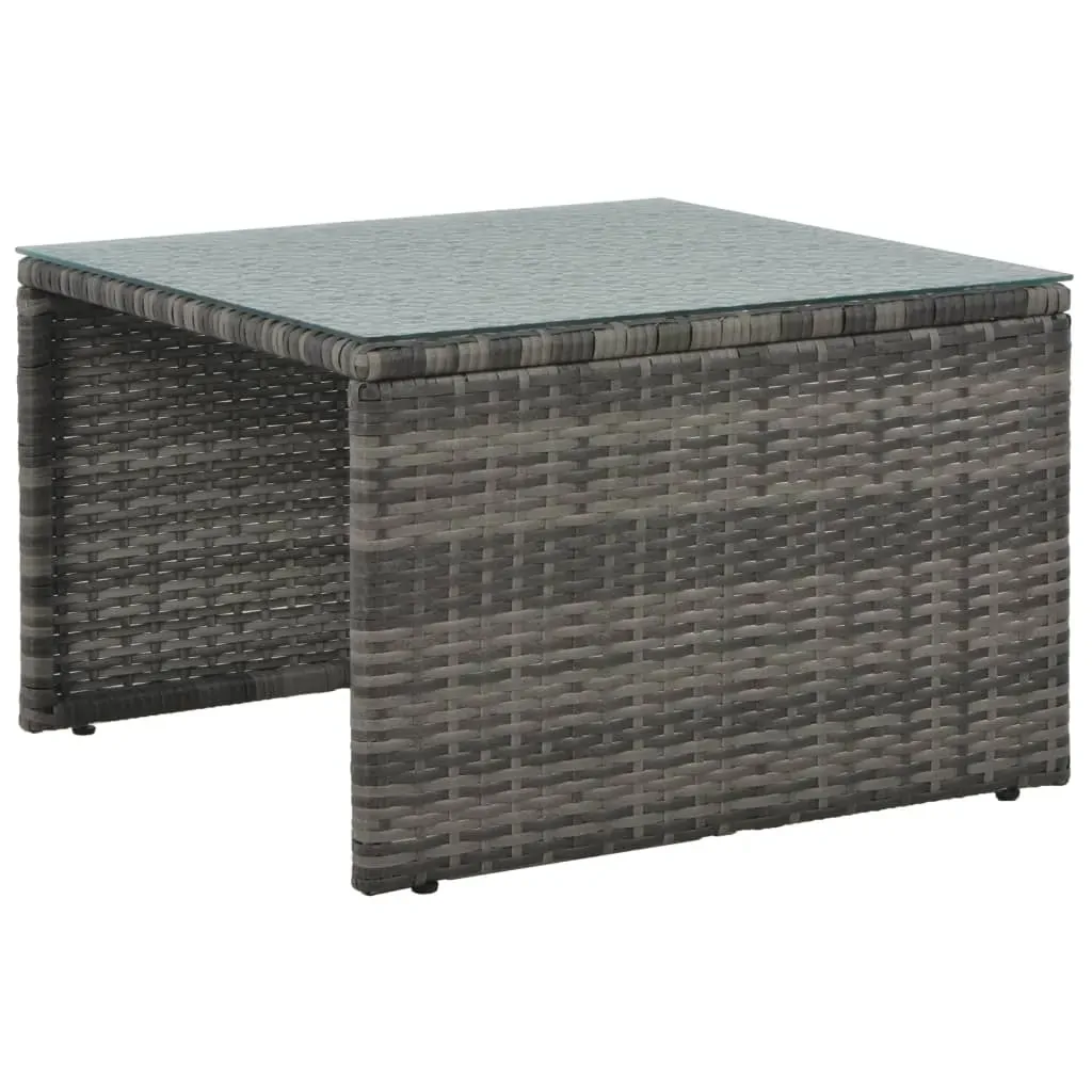 3 Piece Garden Lounge Set with Cushions Poly Rattan Grey Price