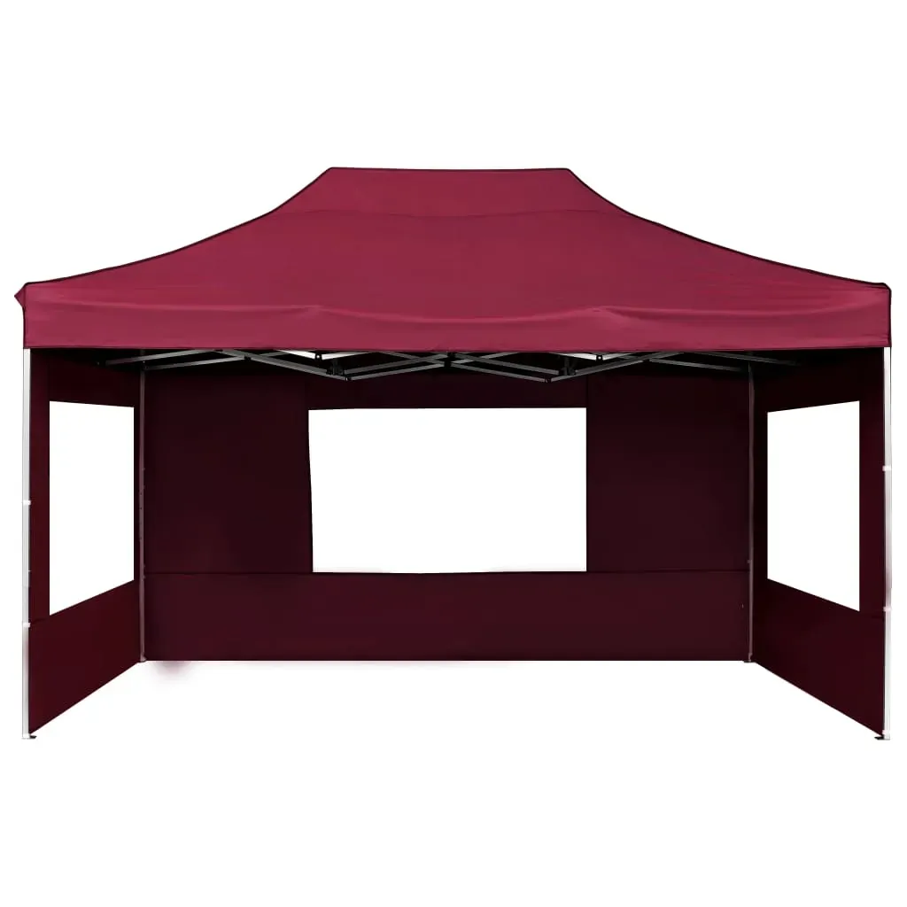 Professional Folding Party Tent with Walls Aluminium 4.5x3 m Wine Red Price