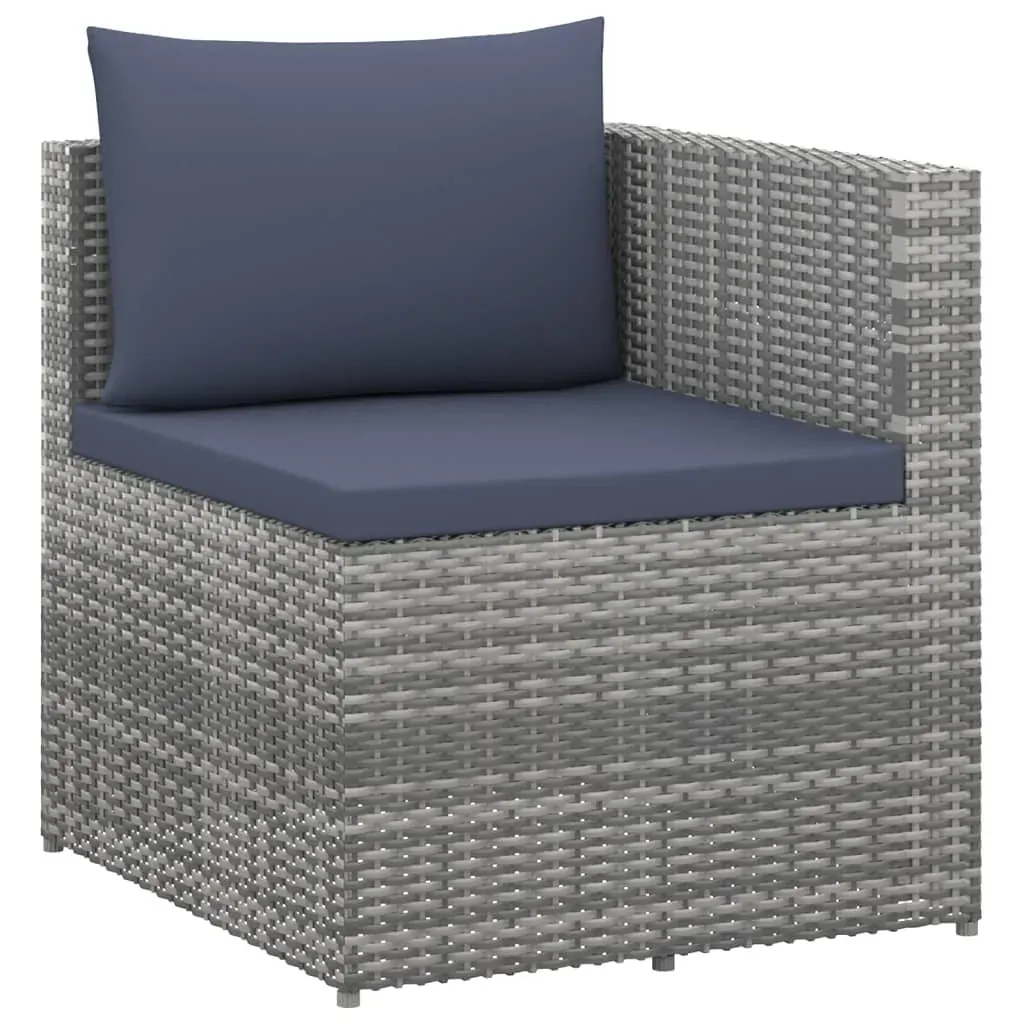4 Piece Garden Lounge Set Poly Rattan Grey and Anthracite Price