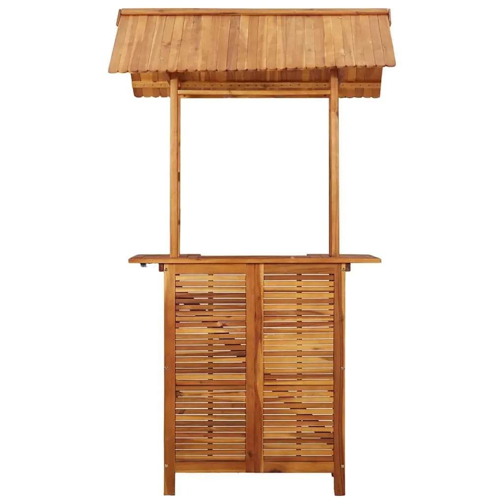 Outdoor Bar Table with Rooftop 113x106x217 cm Solid Acacia Wood Price