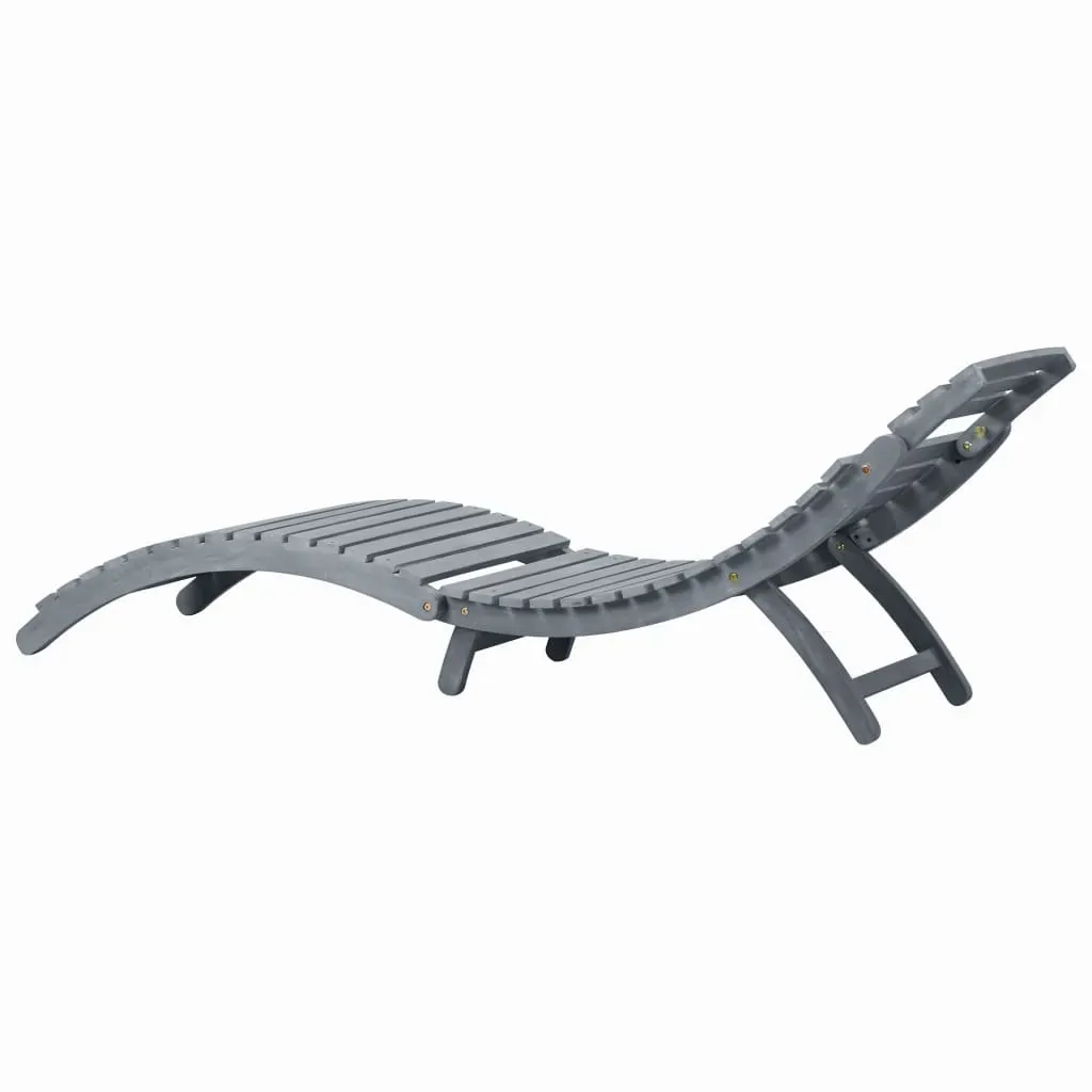 Sun Lounger Grey Wash Solid Acacia Wood Price
