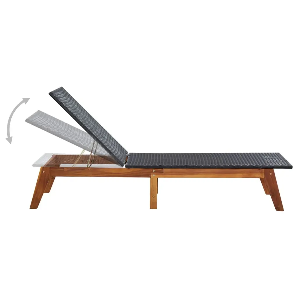 Sun Lounger Poly Rattan and Solid Acacia Wood Price