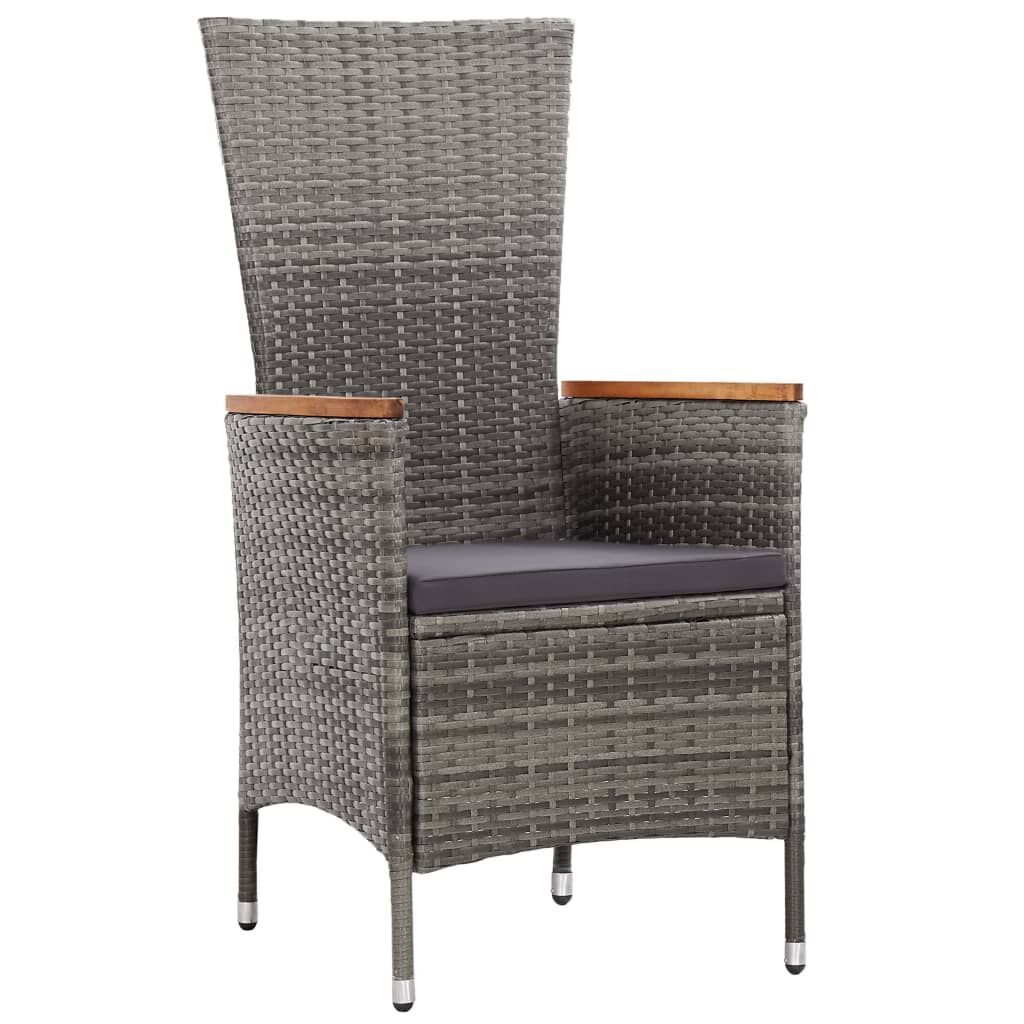 9 Piece Outdoor Dining Set with Cushions Poly Rattan Grey Price