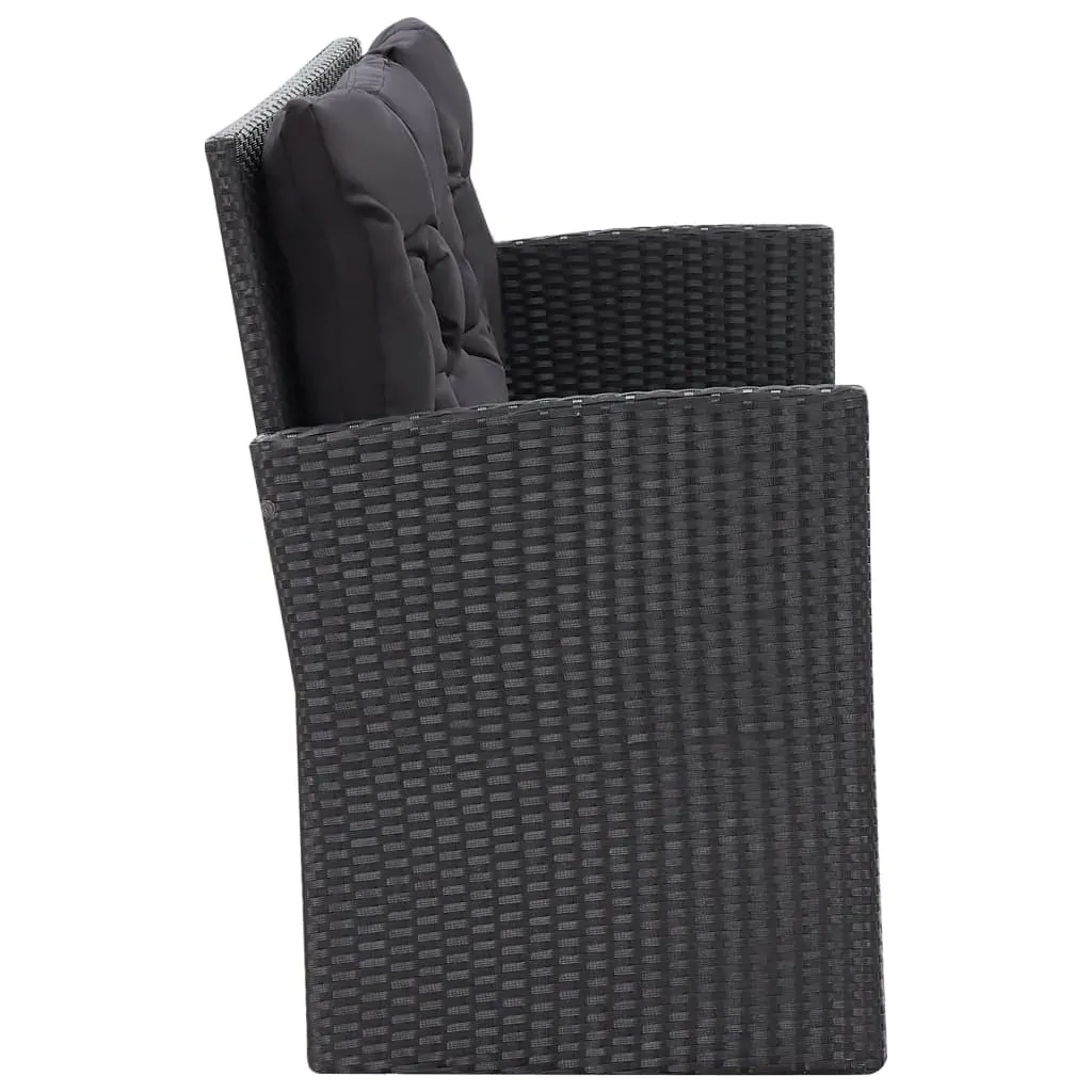 6 Piece Garden Lounge Set with Cushions Poly Rattan Black Price