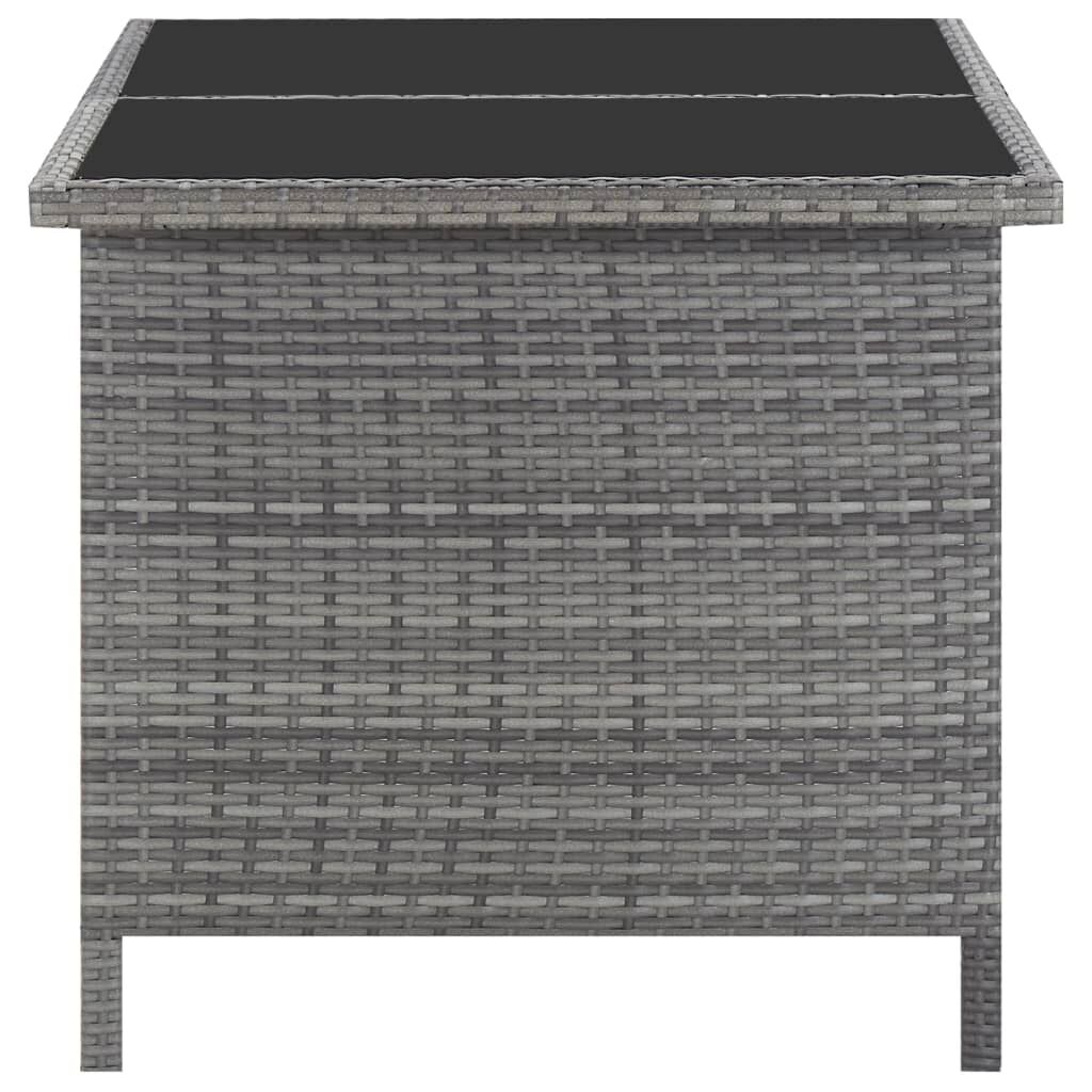 5 Piece Outdoor Dining Set with Cushions Poly Rattan Grey Price