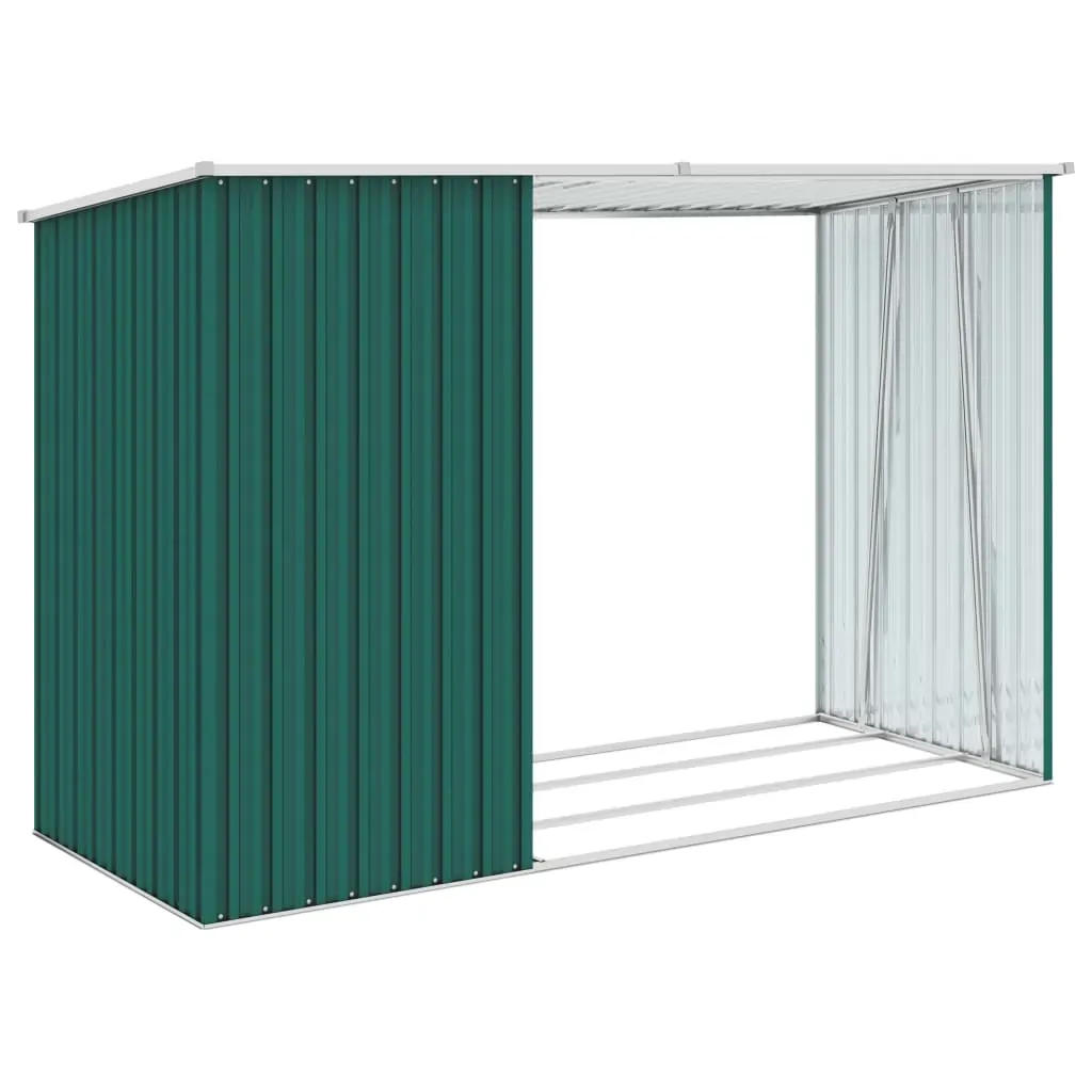 Garden Firewood Shed Green 245x98x159 cm Galvanised Steel Price