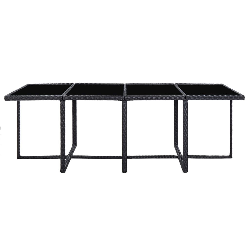 13 Piece Outdoor Dining Set with Cushions Poly Rattan Black Price