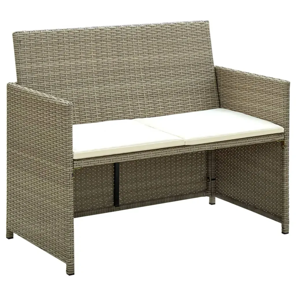 4 Piece Garden Lounge Set with Cushions Beige Poly Rattan Price