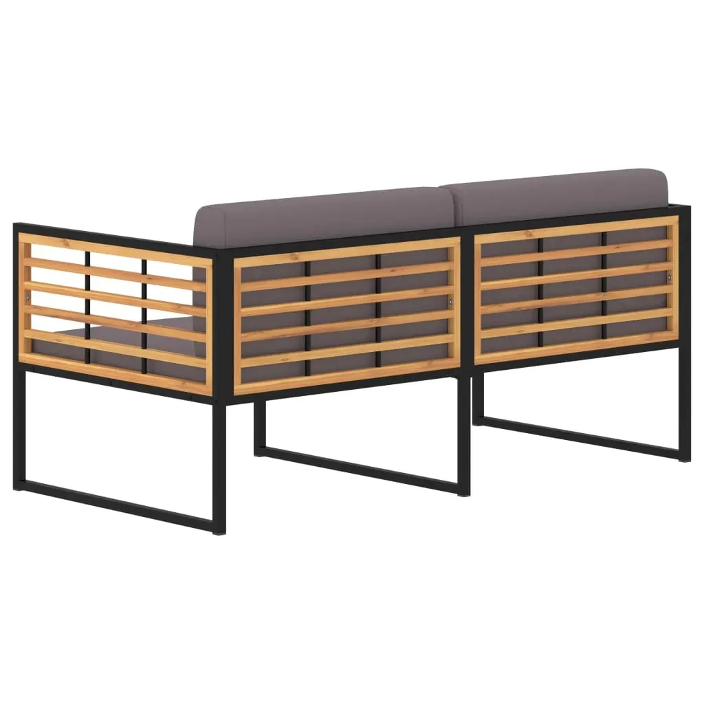 Garden Bench with Cushions 136 cm Solid Acacia Wood Dark Grey Price