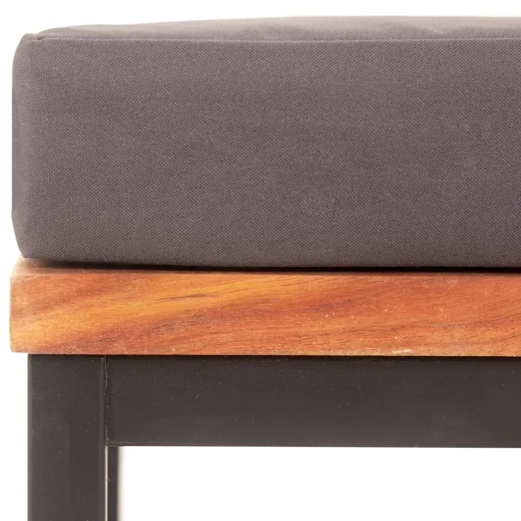 Footrest with Cushion 66x66x36 cm Solid Acacia Wood Dark Grey Price