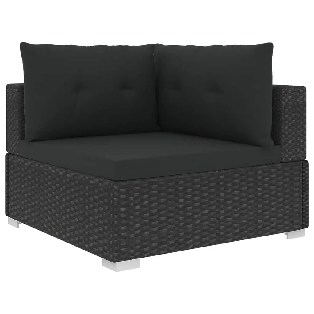 10 Piece Garden Lounge Set with Cushions Poly Rattan Black Price