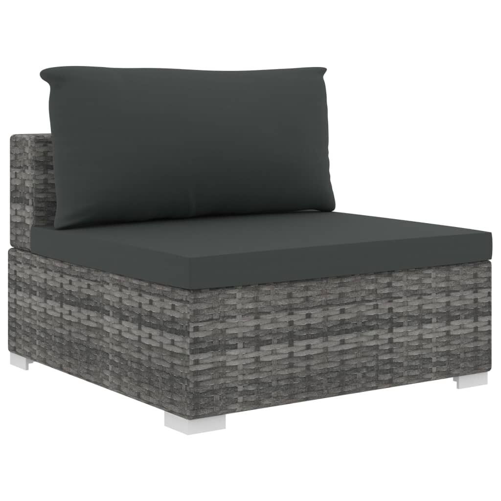 8 Piece Garden Lounge Set with Cushions Poly Rattan Grey Price