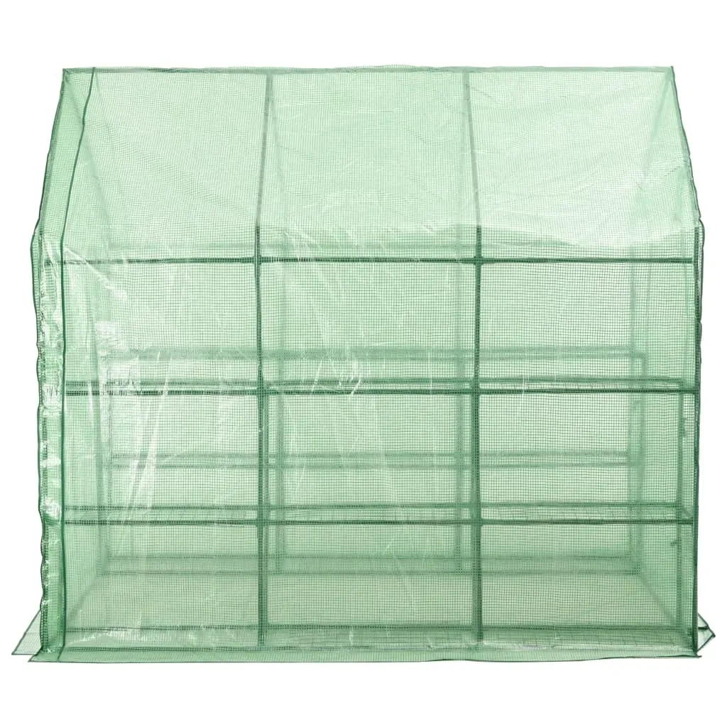 Walk-in Greenhouse with 12 Shelves Steel 143x214x196 cm Price