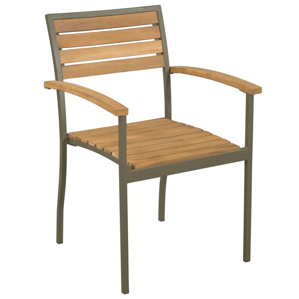 9 Piece Outdoor Dining Set Solid Acacia Wood and Steel Price