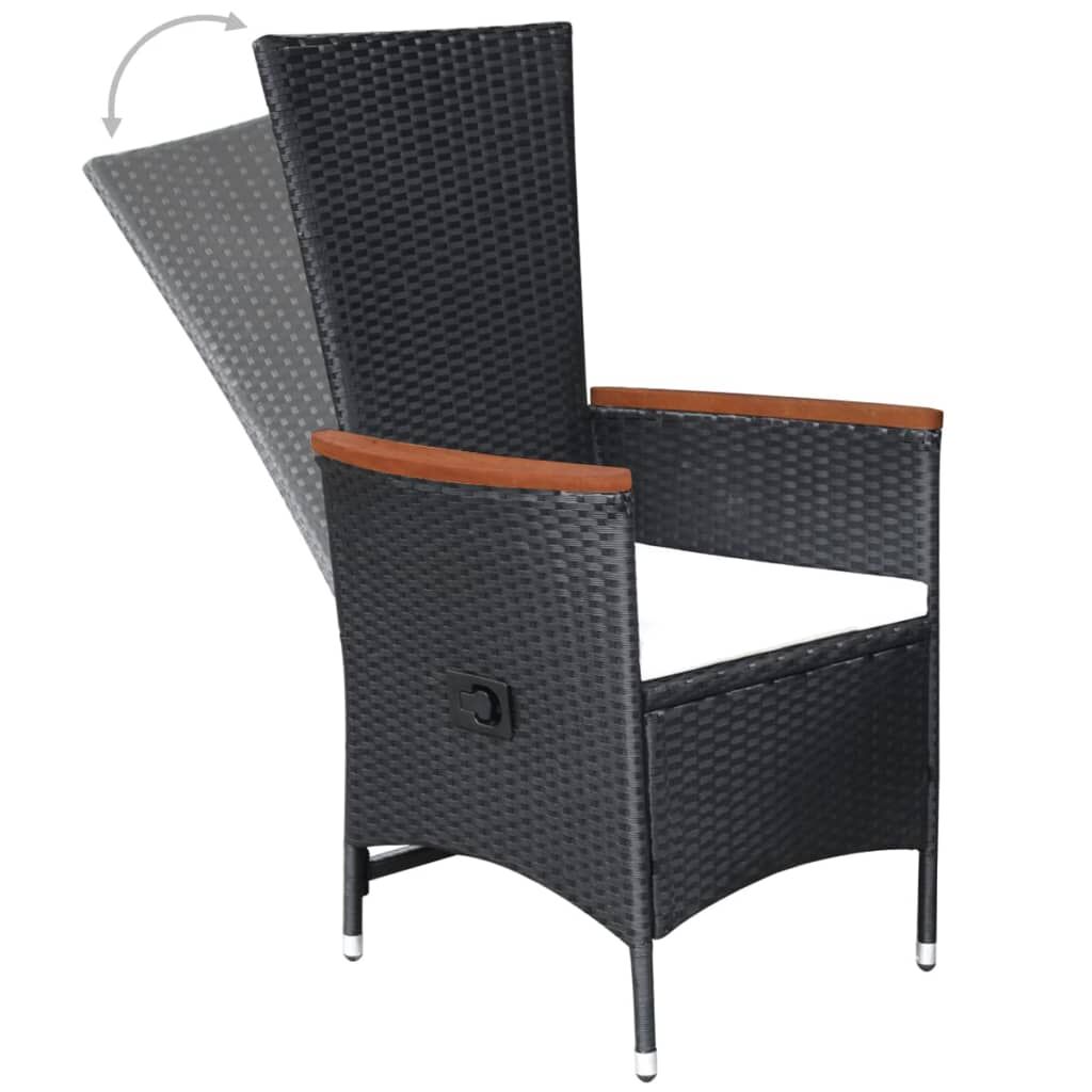 9 Piece Outdoor Dining Set with Cushions Poly Rattan Black Price