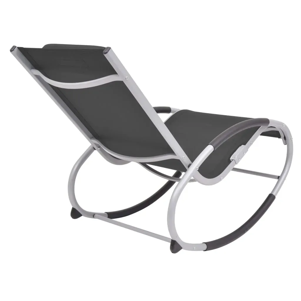 Outdoor Rocking Chair Black Textilene Price
