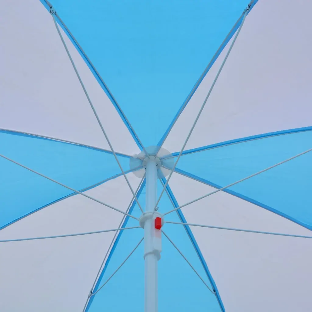 Beach Umbrella Shelter Blue and White 180 cm Fabric Price
