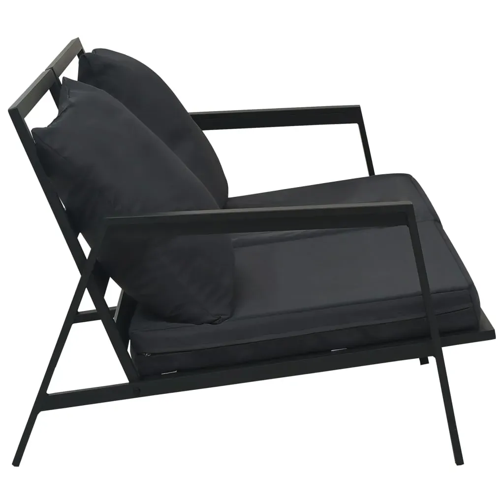 4 Piece Garden Lounge Set with Cushions Aluminium Dark Grey Price