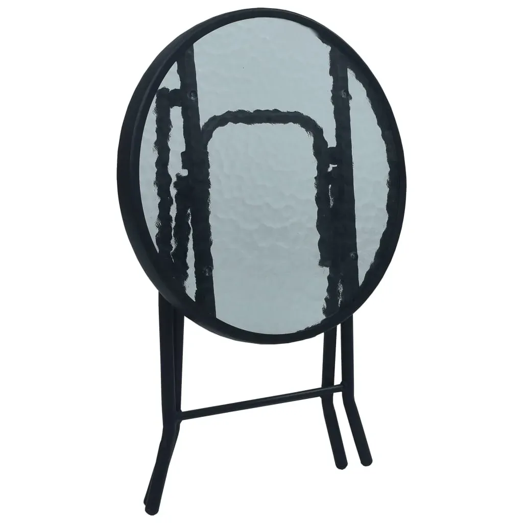Bistro Table Black 40x46 cm Steel and Glass Price