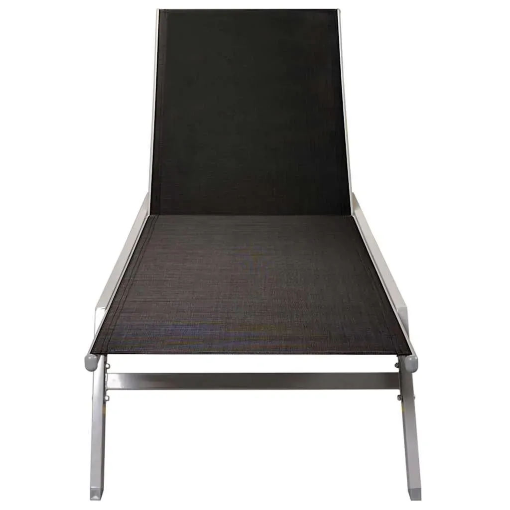 Sun Lounger Steel and Textilene Black Price