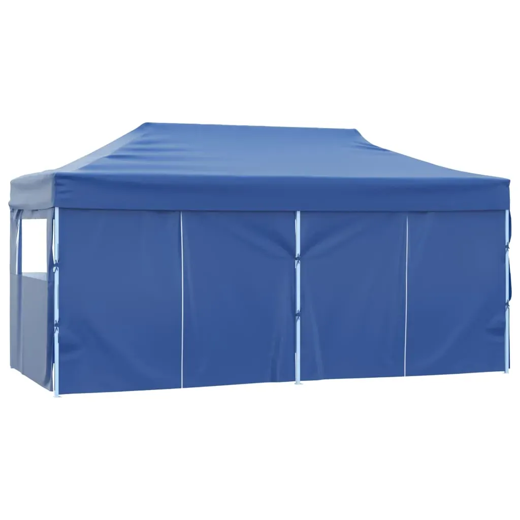Professional Folding Party Tent with 4 Sidewalls 3x6 m Steel Blue Price